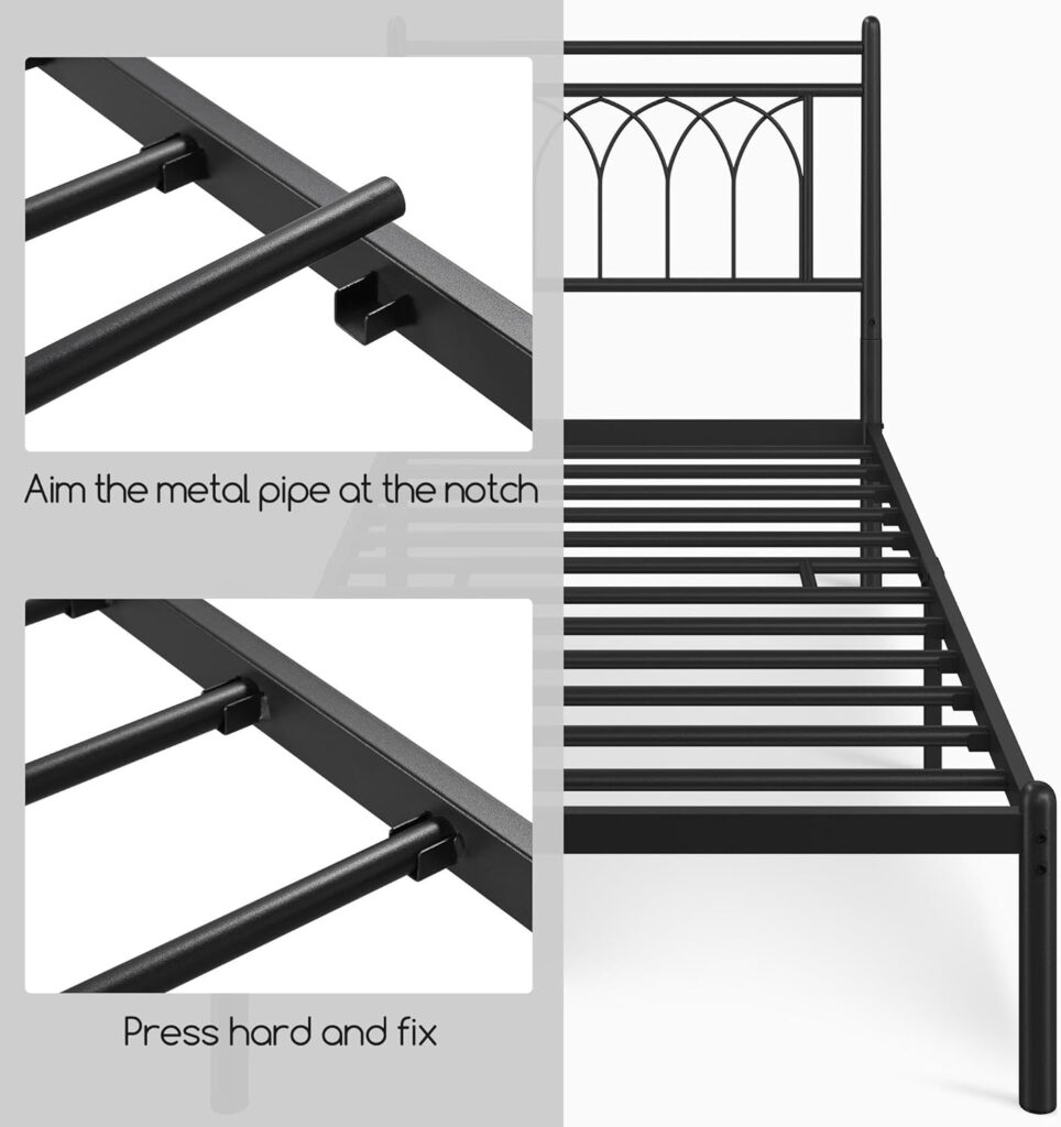 Metal Platform Bed with Petal Accents Review