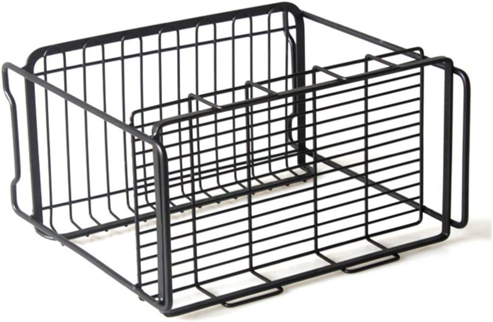 Metal Storage Rack Iron Shelf Wrought Iron Kitchen Storage Utility -Flat Black