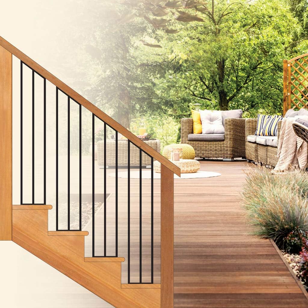 Nuvo Iron NSRP Napoletani Stair (7 x 34 1/4) Rail Panel, Black