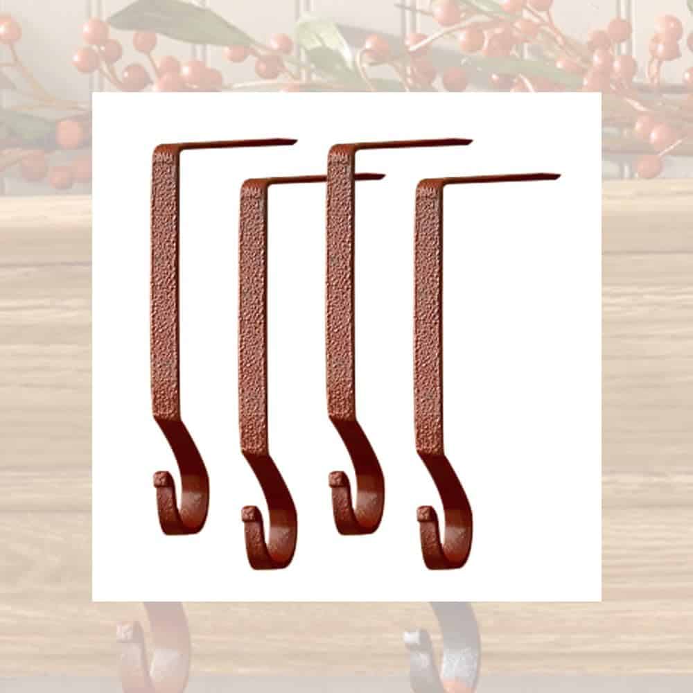 Park Designs Red Wrought Iron Christmas Stocking Hanger - Red (Set of 4)
