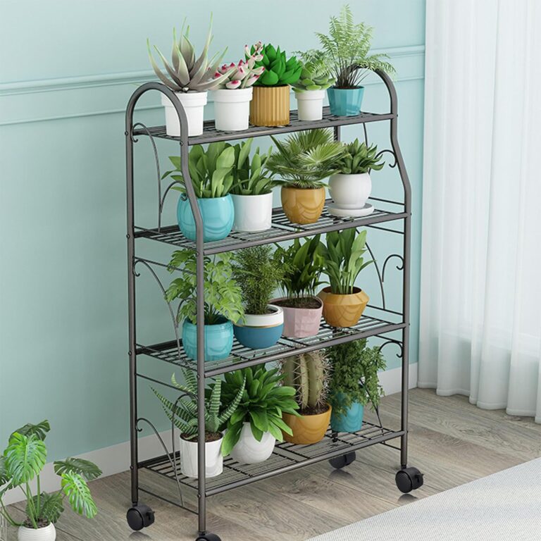 Plant Stand, 4 Tier Moveable Review