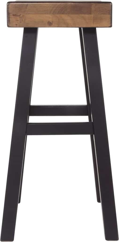 Signature Design by Ashley Glosco Modern Farmhouse 25 Counter Height Barstool, 2 Count, Black