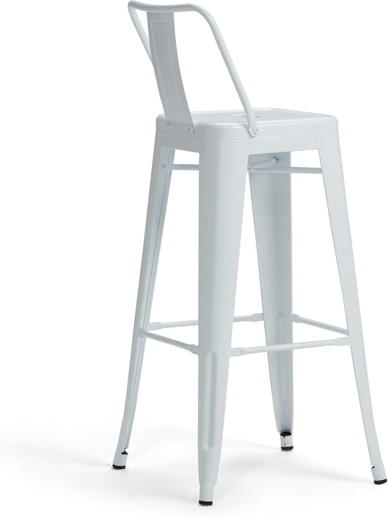 SIMPLIHOME Rayne Industrial Metal 30 inch Bar Stool (Set of 2) in Black for the Dining Room and Kitchen