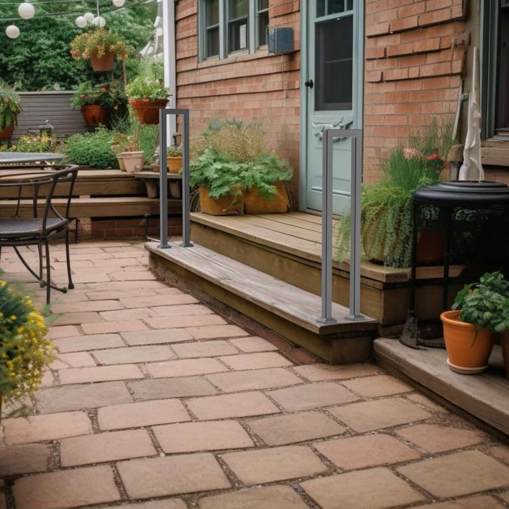 U-Shaped Staircase Handrails for Outdoor  Indoor Steps, Industrial Hand Rail Floor Mounted, Non-Slip Wrought Iron Step Railing for Porch, Loft, Corridor, Garden (Height: 29.5in/75cm)