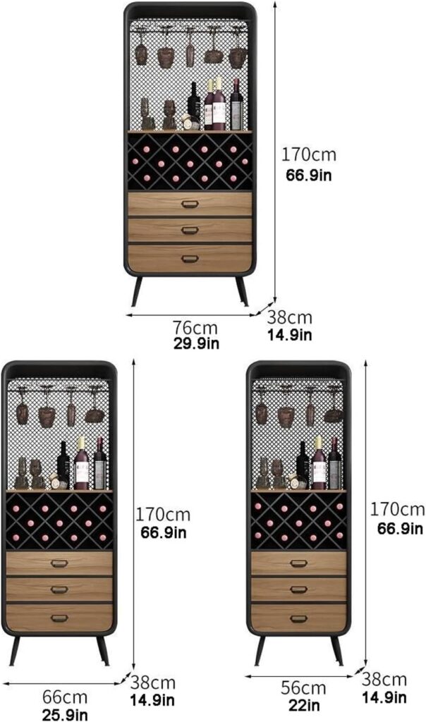 Wine Cabinet Multifunctional Wine Bar Cabinet Freestanding Wine Bakers Sideboard Vintage Wine Cabinet Wrought Iron Restaurant Small Lockers Wine Rack