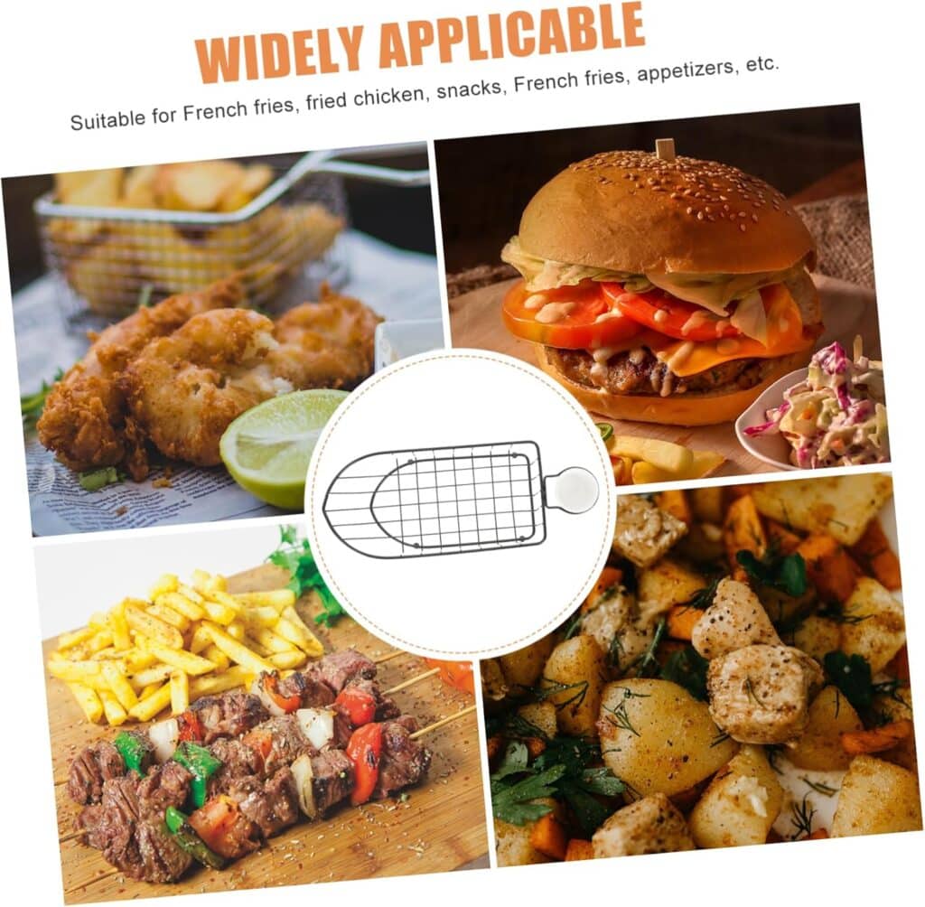 Zerodeko 1 Set Iron French Fries Holder Snack Basket Food Container French Fry Container Restaurant Tableware