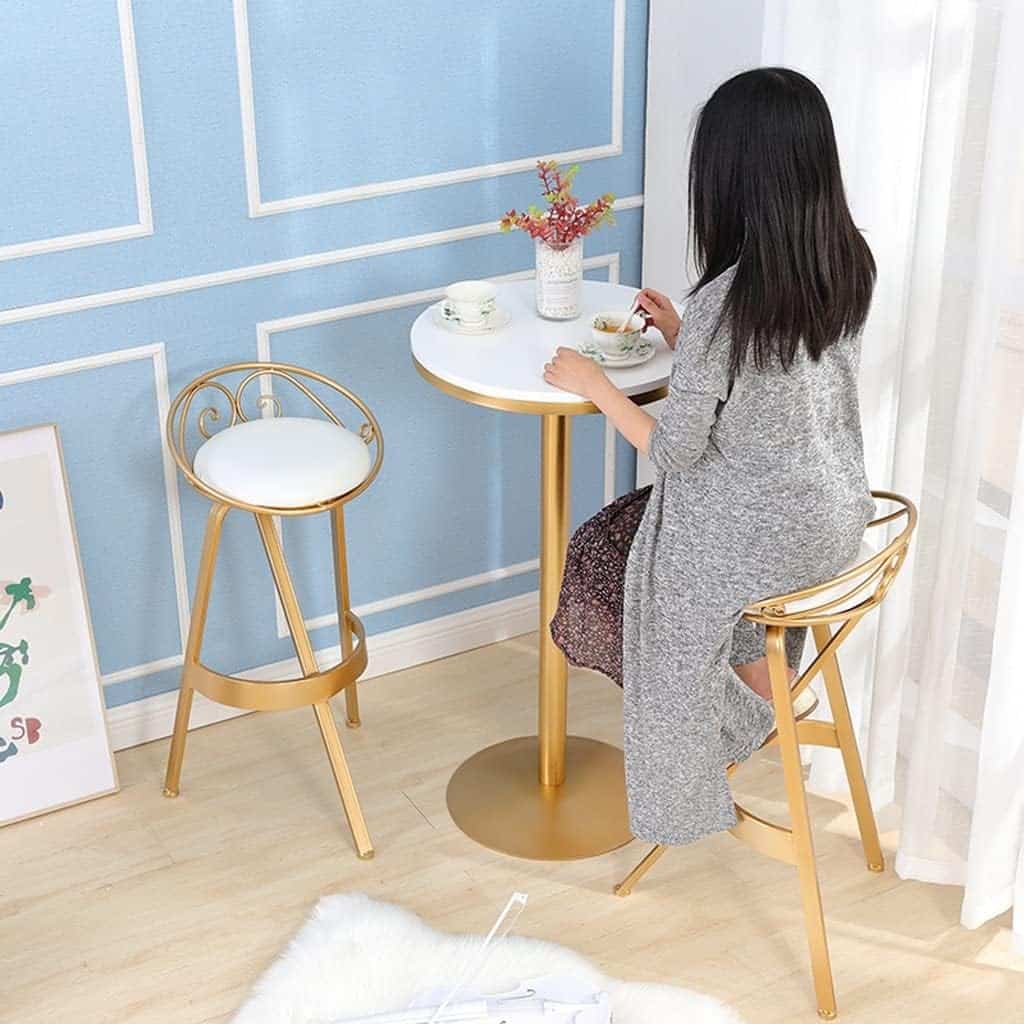 Personality High Leg Stool Minimalist Golden Bar Chair Nordic Wrought Iron Bar Stool