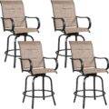 Yaheetech 4 Piece Patio Swivel Bar Stools Review