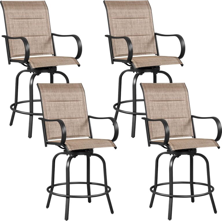 Yaheetech 4 Piece Patio Swivel Bar Stools Review