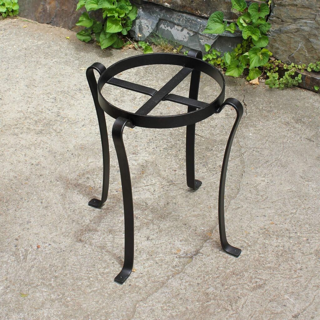 Achla Designs Patio Flower Pot Plant Stand, 8-in H Black