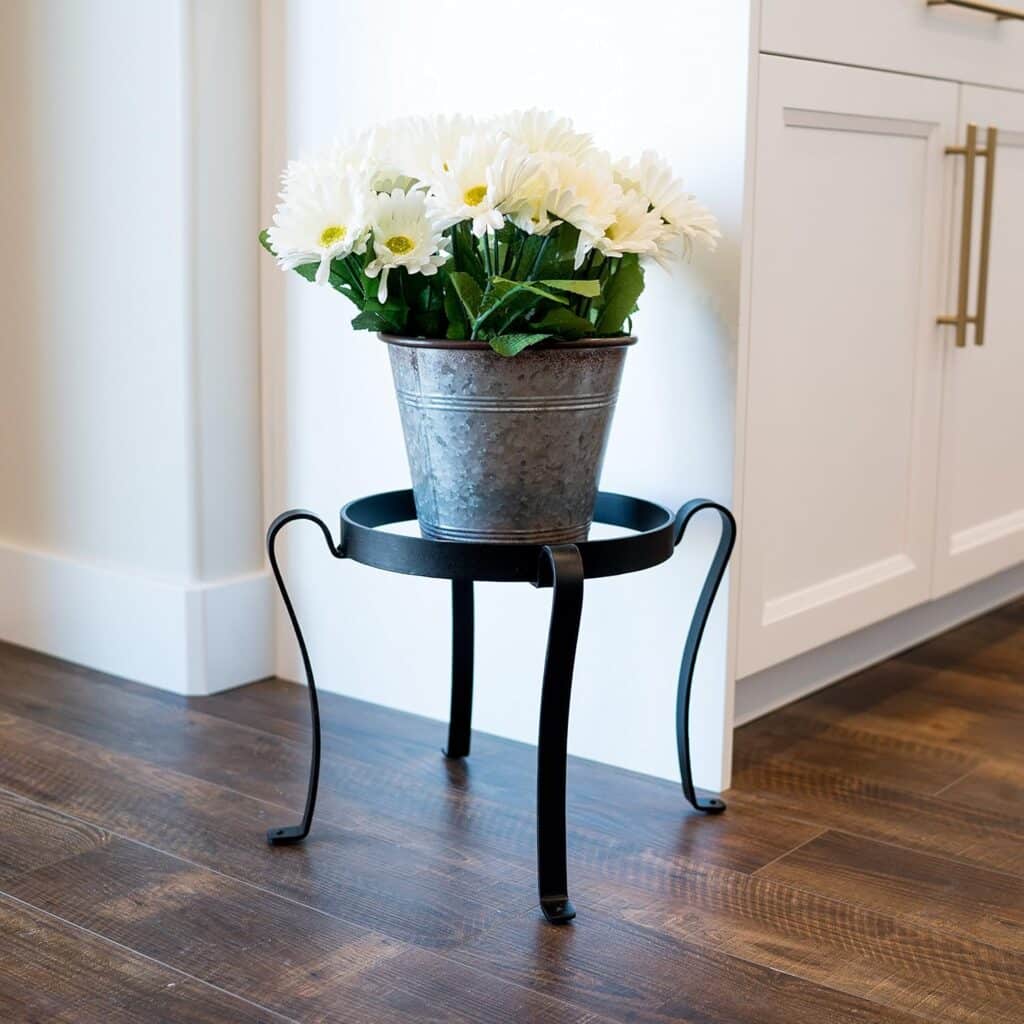 Achla Designs Patio Flower Pot Plant Stand, 8-in H Black