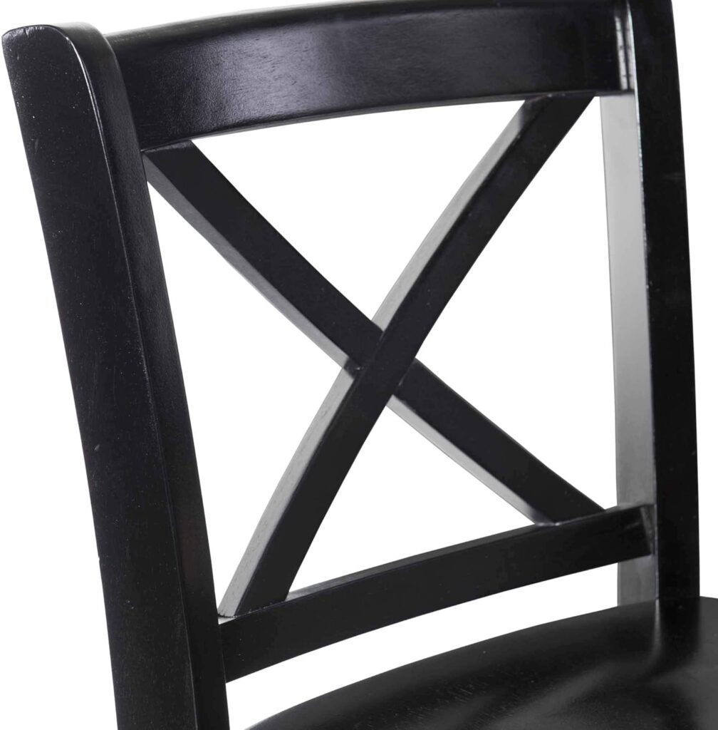 Linon Home Dcor Finished X-Back 30, Black Bar Stool, 16W x 17.91D x 42.91H,