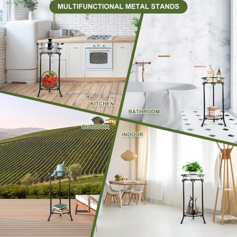 20.3 Inch Tall Black Metal Rustproof Plant Stands Review