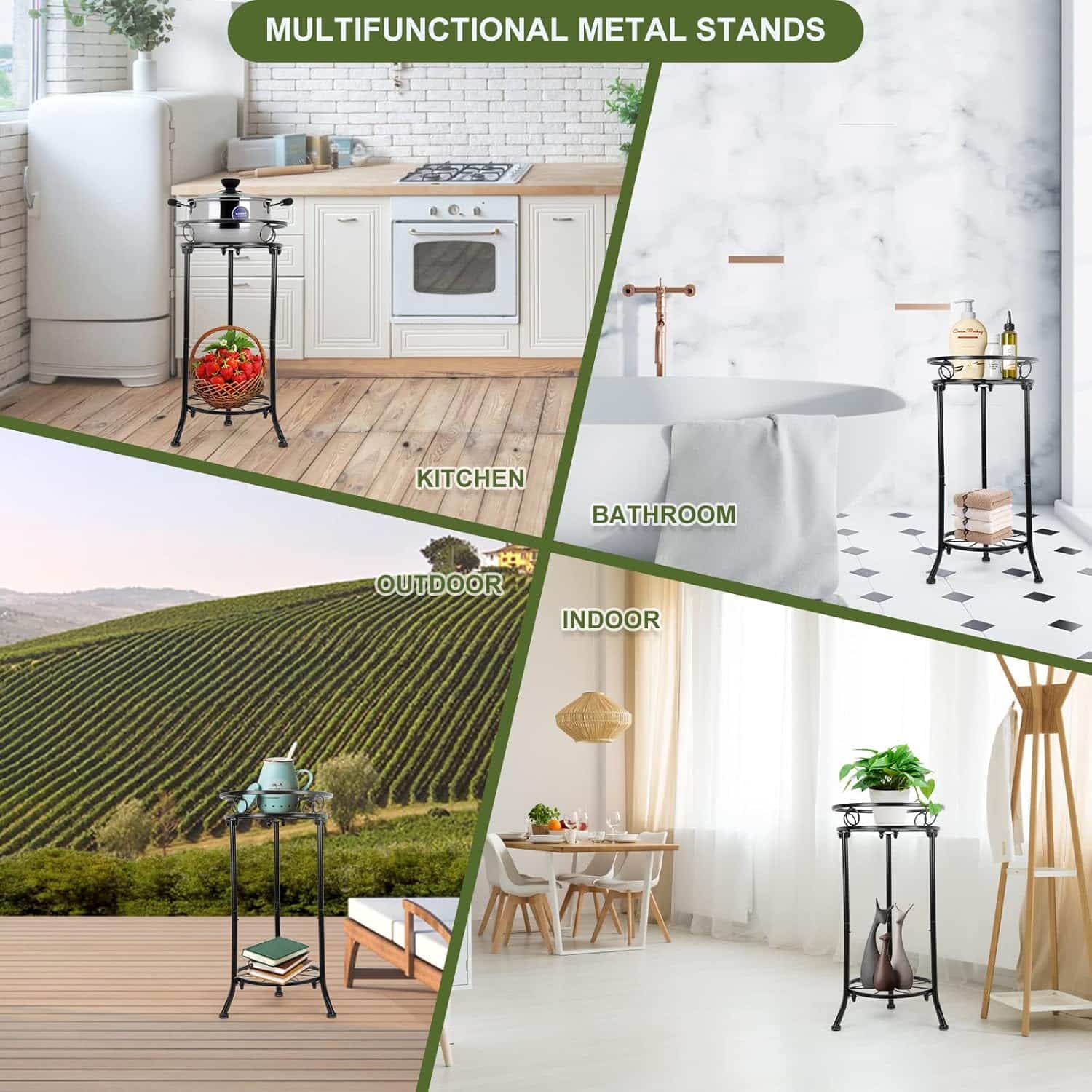 20.3 Inch Tall Black Metal Rustproof Plant Stands Review