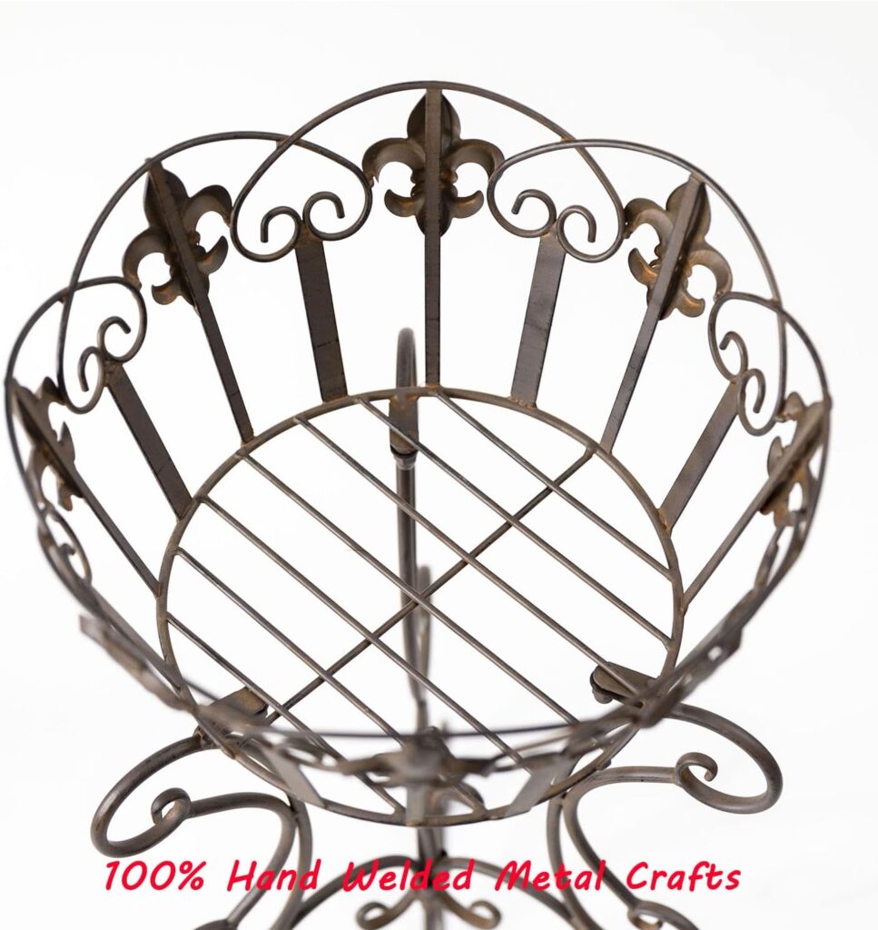 2 Pack Metal Tall Plant Stands, 25 Inch Wrought Iron Plant Stand, Heavy Duty Pot Stand Pedestal Holders, Unique Decorative Potted Planter Display Rack for Indoor Outdoor Garden Patio Lawn