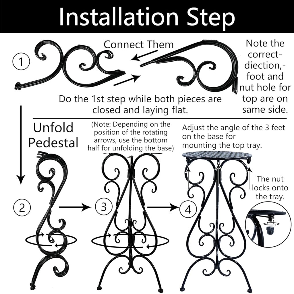 Metal Plant Stand Indoor Outdoor, Single Flower Pot Stands 22.5 Inch Tall, Planter Pedestal Holder for Patio Corner Garden Porch Farmhouse, Black(1 Pack)